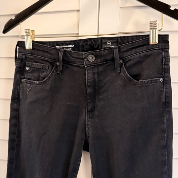 AG Adriano Goldschmied The Legging Ankle Super Skinny Black Distressed Size 27 - Picture 6 of 13